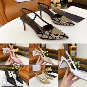 2024 Summer Designer Heel New Rivet High-Heeled Shoes Dress Shoes Women Color Patent Leather Shallow Mouth Pointed Toe Stiletto Sexy Party 35-41