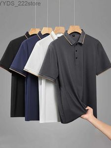 Camisas masculinas Camisa masculina de verão nova camiseta clássica de mangas curtas respirável seca rápida camiseta de nylon gelo plus size 8xl yq240422