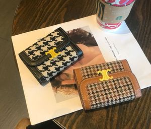 Luxury 2024 new fashion designer women card holders fold flap classic pattern wholesale black woman small mini wallet