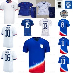 National Team 24 25 USA USWNT Soccer Christian Pulisic Jerseys 10 Lindsey Horan Jaedyn Shaw Rose Lavelle Sophia Smith 15 Megan Rapinoe Football Shirt Kits