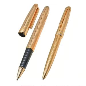 Pens MSK163 Rollerball Ballpoint Pen Golden Silver Metal Wave Spimenterery z numerem serii