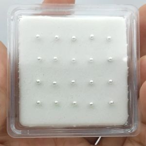 Takı 925 Gümüş 2mm İnci Burun Sapı Kemik Tinik Burun deliği Piercing Takı 20 PCS/PACK