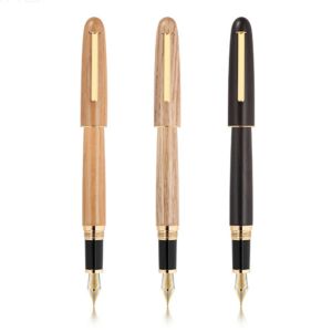 Pennor Nya Jinhao 9036 Natural Wood Fountain Pen Handmased Iridium EF/F/M/Bent NIBS School Supplies Office Business Writing Present Pennor