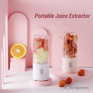 Juicers Portable Blender Bottle Fruit Juicer 500 ml Personlig citronblender med 6 blad BPA gratis kök automatiskt färsk squeezer resor