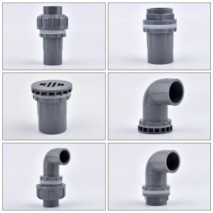 Akwaria 1PC Gray 20 ~ 50 mm PVC Rura prosta złącza łokciowe akwarium akwarium zasilanie drenażu rurka rurka złącza ogrodowe Wodakowe rurę