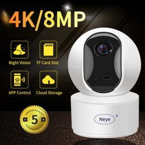 Контроль N_EYE Внутренняя камера 8MP 4K HD Smart Home Camera Camera Night Vision 360 градусов панорамной камеры Baby Monitor Ip -камера Wi -Fi