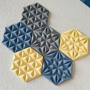 Cerâmica 2pcs/conjunto de montanha -russa geométrica molde de molde hexagonal de parede de parede de fundo de telha de gesso molde de silicone diy decoração de argila molde de resina