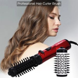 Multifunctional Electric Rotating Hair Straightener Dry Wet Air Brush Negative Ion Curler Hairdryer Styling Comb 240418