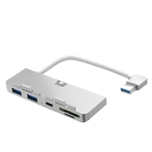 Hubs HUWEI Aluminum alloy USB 3.0 HUB 3 port adapter splitter with SD/TF Card Reader For iMac 21.5 27 PRO Slim Unibody computer