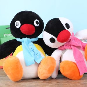 Dolls 28cm Genuine Pingu Plush Doll Noot Noot PINGU and PINGA Figure Pillow Animal Penguin Soft Stuffed Plush Children's Toy Gift