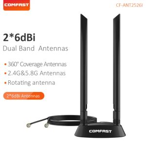 Yönlendiriciler 2*6DBI Çift Bant Anten Uzatma Kablosu 1.2m Uzunluk SMA WIFI Yönlendirici Adaptörü PCIE Kablosuz Ağ Kartı için Manyetik Taban