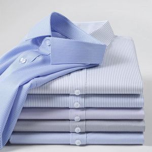 Men's Dress Shirts High Quality Stretch Anti-Wrinkle Long Sleeve Shirt Slim Fit Vest Social Business White S-5XL