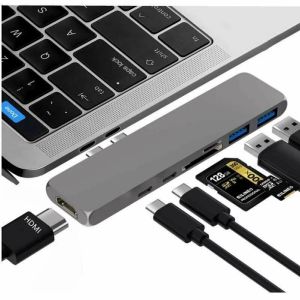 ハブUSB CからHDMIハブ7インチドッキングステーション2ポートタイプC 2ポートUSB3.0 TF SD CARD READER BOOK DELL LENOVO LENOVOラップトップ