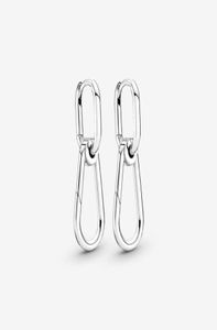 Authentic 100 925 Sterling Silver ME Single Hoop Link Earrings Set Fashion Women Wedding Engagement Jewelry Accessories34710934795093