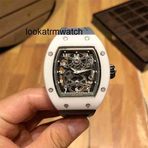 Роскошные часы дата Mens Mechanical Watch Business Leisure RM17-01 Полностью автоматические часы белая керамическая лента тенденция швейцарских движений.