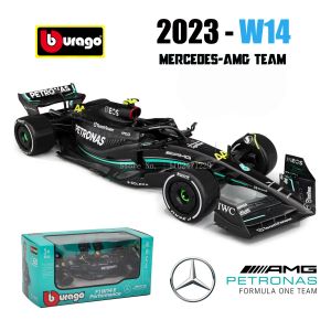 Автомобиль Bbrago 1:43 Новый 2023 Mercedesamg Team W14 44# Гамильтон 63# Рассел Формула -1 Сплав сплав Super Toy Die Car Model