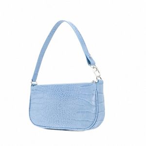 Bolsas de axilas de jacaré azul claro 2021 Trendência nova bolsa de ombro de couro de alta qualidade Bolsas de designer de luxo Mulheres Bolsas Z2QR#