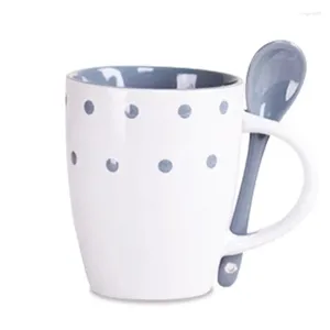 Tazze da regalo personalizzato Fashion Coffee in ceramica francese con cucchiaio spessa tazza da tè in porcellana
