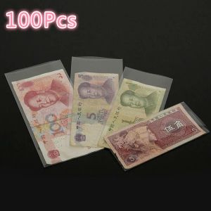 Bags 100 pcs Protect Bag for Banknote Paper Money Stamp Collection Shell Sleeves Holder Polymer Bag Size 1/2/3/4 Storage Bags Lot