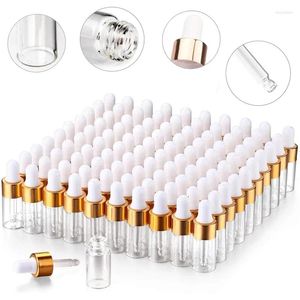 Storage Bottles 10Pcs 1ml/2ml/3ml/5ml Clear/Amber Mini Glass Dropper Sample Vials W/ Eye For Essential Oils