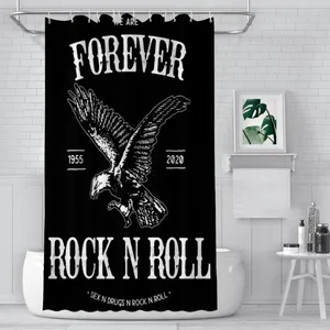 Shower Curtains Forever N' Roll Bathroom Viking Mythology Waterproof Partition Curtain Funny Home Decor Accessories