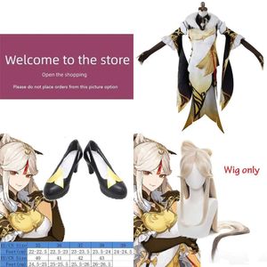 Ningguang Game Cosplay Genshin Impact Perücken Kostüm Halloween Partykleid für Frauen Mädchen Voll Set Cosplay Schuhe Y0903