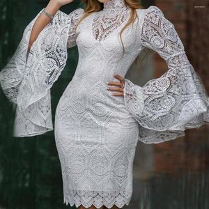 Casual Dresses Lace Bell Sleeve Dress