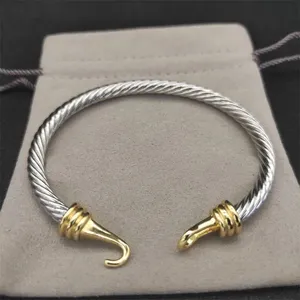 Modaya uygun Jewlery Tasarımcı Kadınlar için Dy Bangles Bilezik Yüksek Kalite Kaplama Gümüş Elmas İnci Kafa Tel Twisted Lüks Bilezik Kadınlar Vintage Zl123 B4