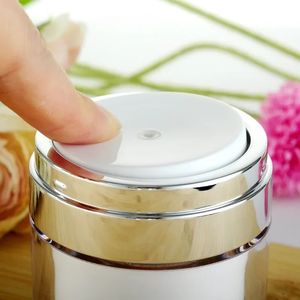 2024 new 1pc 15/30/50g Airless Pump Jar Empty Acrylic Cream Bottle Refillable Cosmetic Easy To Use Container Portable Travel Makeup Tools forfor Acrylic Cream Bottle