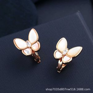 Designer Charm van Natural White Beibei Butterfly Ear Clam High Edition Light Luksusowe ćwieki Beimu Clip