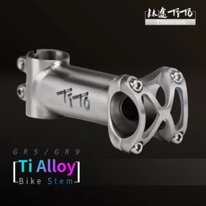 Światła Tito Ultralight Titanium Rower STEM MTB Mountain Road Rower Sieterd STEM 25,4 mm/31,8 mm x długość 50/60/70/80/90/19/110/120 mm