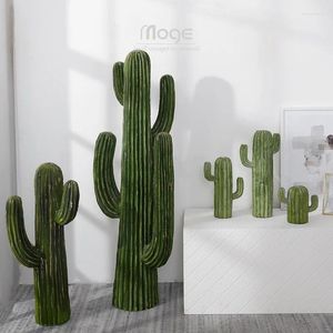 Fiori decorativi cactus artificiale succulento pentola finta albero bonsai resina piante verdi tropicali soggiorno pavimento desktop giardino arredamento