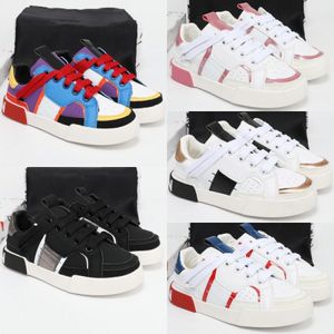 Barnskor låg noll designer casual sneakers anpassade småbarn flickor pojkar lyx varumärke tränare barn ungdom utomhus plattform sko vit svart röd blå e5l5#