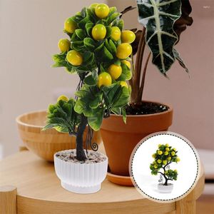 Fiori decorativi 2 pezzi tavolo da tavolo arredamento artificiale albero di frutta falsa bonsai piccoli ornamenti piante a casa decors uffici