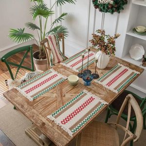 Panno tavolo in cotone fatto a mano intrecciato boho toobemats moderno agente da fattoria per cucina da pranzo accessori da cucina