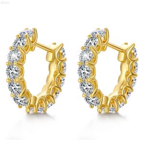 Säljer Sterling Silver Hoop Earrings 18k Gold Plated White Moissanite Diamond 2.55ct Infinity Hoops Earring for Women