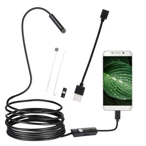 Cameras 5.5mm Car Practical IP67 Waterproof HD Camera Pipe Borescope Industrial Visual Phone USB Endoscope Inspection Fit For Android