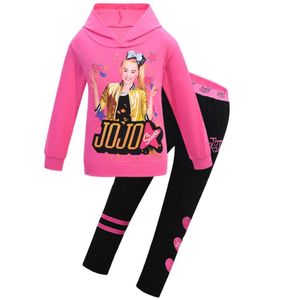 Flickor jojo siwa baby barn set vinterkläder tshirtpants 2st långärmad blixtlås set vår hoodies tonåring flickor xmas outfitsx1014376542