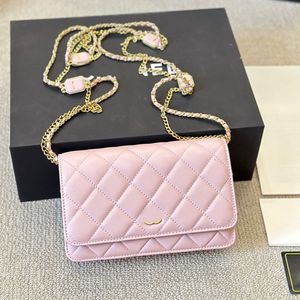 Womne Designer Woc Flak Bacd Luxury Wallet Double Chain с квадратными значками