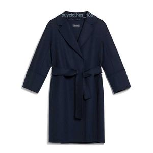 معطف العلامة التجارية معطف المعطف معطف معطف Maxmara Womens New Handsewn طبقة مزدوجة صوف نقي صغير