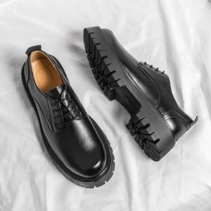 Casual Shoes Men's Oxford Fashion Streetwear For Men High Quality Leather Thick Platform Designer Formell sko