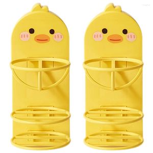 Storage Bottles 2 Pcs Powder Puff Cartoon Holder Bathroom Makeup Sponge Duck Wall Rack Egg Drying Stand Beauty