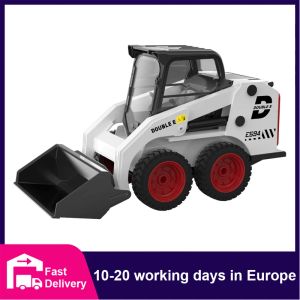 Bil dubbel E E594 1:14 2.4G fjärrkontroll Slip Loader Toy Car RC Truck Engineering Vehicle Cockpit med LED -lampor Toys för pojkar