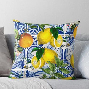 Pillow Mediterrâneo em azulejos azuis jogam travesseiros decorativos sofá de luxo S Christmas