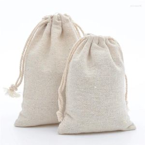 Storage Bags Small Linen Drawstring Gift Pouch Wedding Party Favours Sack For Jewelries Makeup Candy Fruits