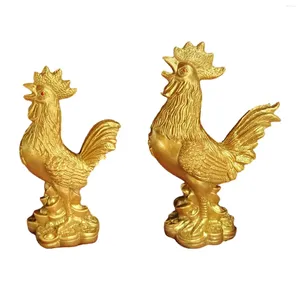 Decorative Figurines Chicken Figurine Rooster Statue Crafts Luck Cock Sculpture Feng Shui