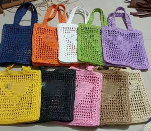 Designer handväska kvinna halmpåsar nylon axel väskor gräs vävt väska strand väska hobos handväskor kedja purses designer crossbody lady små totes