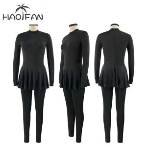 Roupas Haofan Black Swimming Swimming para Burkinis Muslim Swimwear Women Swimsuit Swims Manga longa Turquia árabe Paquistão