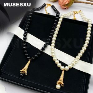 Necklaces Jewelry & Accessories Iron Tower Hanger Black And White Beaded Necklace For Women's Party Wedding Gifts