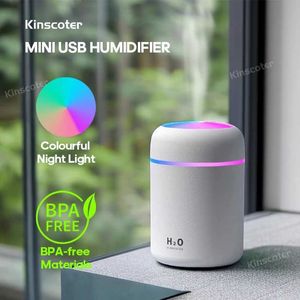 Fuktare 300 ml Mini Ultrasonic Air Foidifier Romantic Light USB Essential Oil Diffuser Automotive Purifier Aromatic Anion Nebulizer Y240422